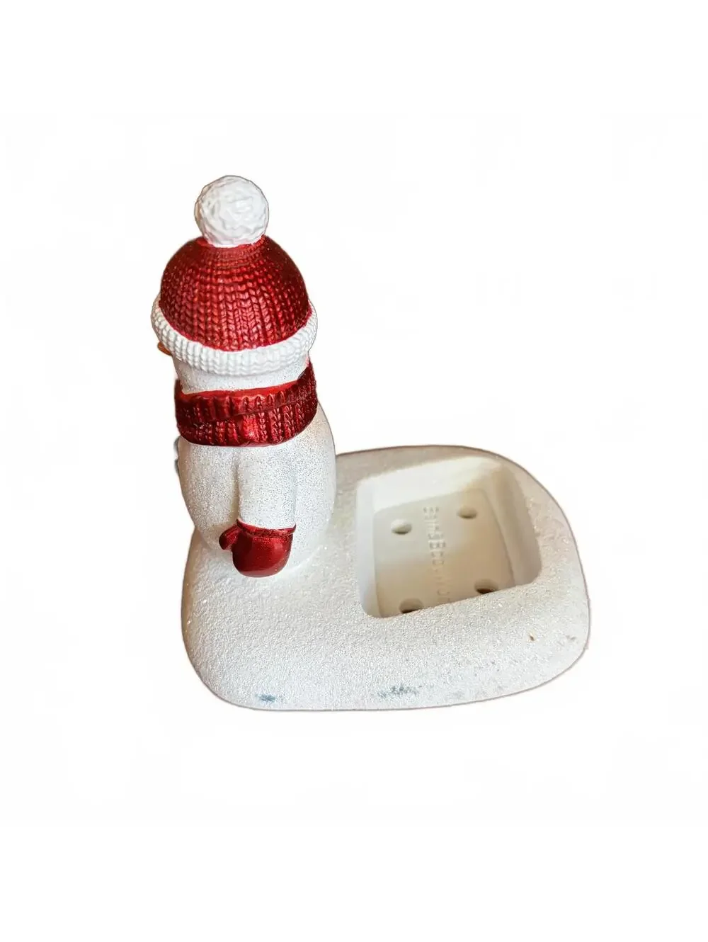 Bath & Body Works Snowman Ceramic Foaming Soap Holder Glitter Christmas